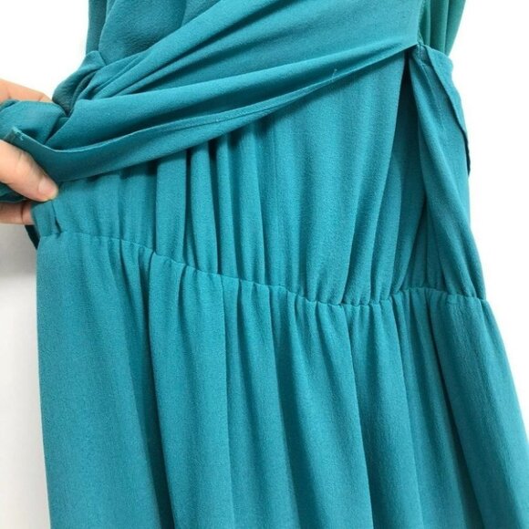 Babaton teal Kristian Maxi dress flowy  silk layered maxi dress small - Picture 12 of 16